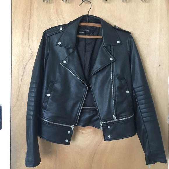 Zara Jackets & Blazers - Zara black leather zip up jacket